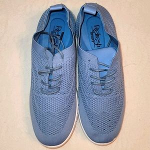 Refresh sneakers blue mesh tennis shoes white soles new without tags sz 8